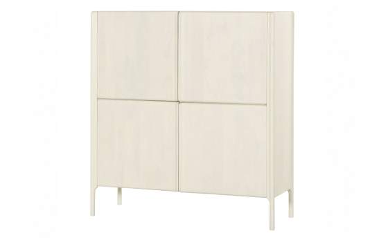 Aparador Alto 4 Puertas Madera Mango Blanco Serie Avio