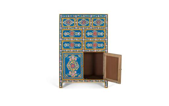 Aparador Alto Chino 7 Cajones 2 Puertas Pintado Serie Dalian