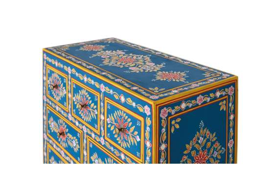 Aparador Alto Chino 7 Cajones 2 Puertas Pintado Serie Dalian