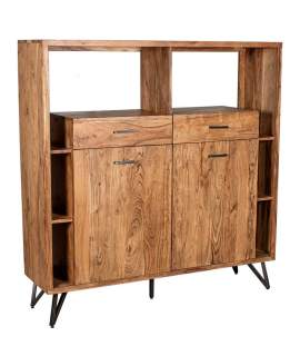 Aparador Alto Industrial 2 Cajones 2 Puertas Serie Althaus