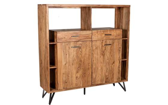 Aparador Alto Industrial 2 Cajones 2 Puertas Serie Althaus