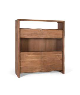 Aparador Alto Madera Acacia 4 Puertas - Serie Aratany