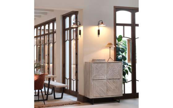 Aparador Alto Para Salon 4 Puertas Mango Patinado Atilant