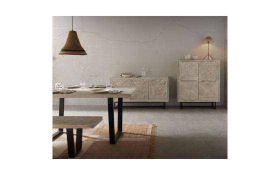 Aparador Alto Para Salon 4 Puertas Mango Patinado Atilant