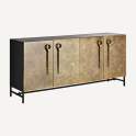 Aparador Art Deco Oro Viejo 4 Puertas Acero Negro Oro Athalla