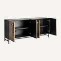 Aparador Art Deco Oro Viejo 4 Puertas Acero Negro Oro Athalla