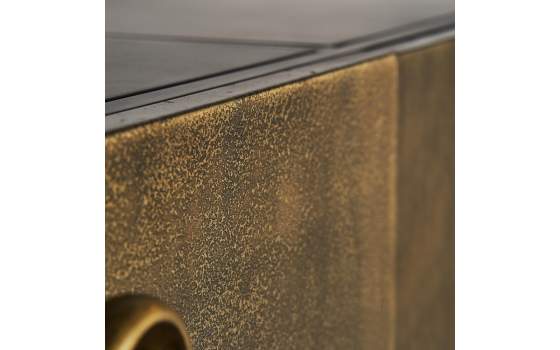 Aparador Art Deco Oro Viejo 4 Puertas Acero Negro Oro Athalla