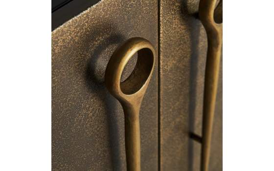 Aparador Art Deco Oro Viejo 4 Puertas Acero Negro Oro Athalla