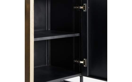 Aparador Art Deco Oro Viejo 4 Puertas Acero Negro Oro Athalla