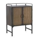 Aparador Auxiliar Metalico 2 Puertas Negro Bronce Serie Adenaren