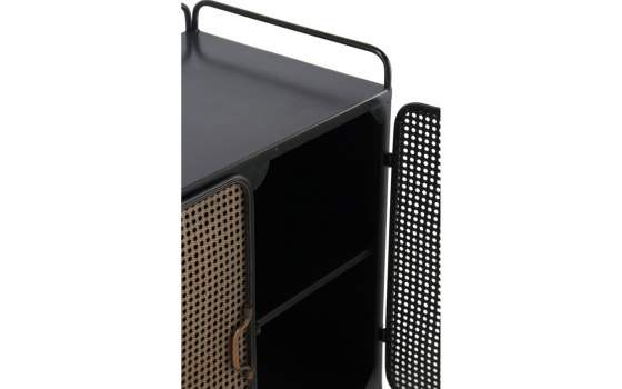 Aparador Auxiliar Metalico 2 Puertas Negro Bronce Serie Adenaren