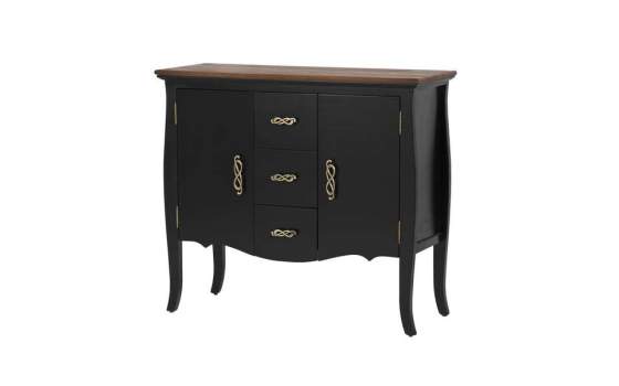 Aparador Clasico Bicolor Negro Madera Design