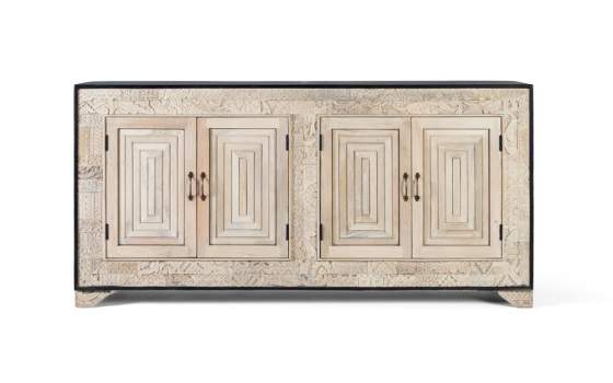 Aparador Blanco 4 Puertas Talladas Decoradas Mango Macizo Airoly