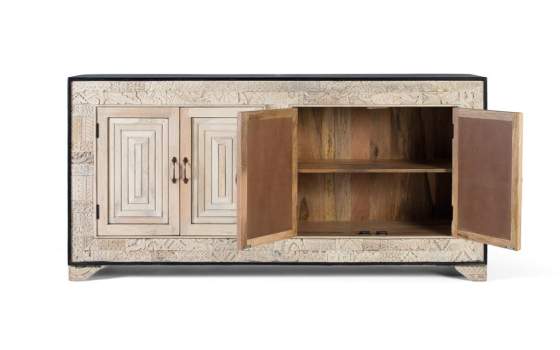 Aparador Blanco 4 Puertas Talladas Decoradas Mango Macizo Airoly