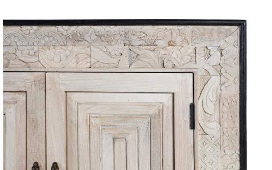 Aparador Blanco 4 Puertas Talladas Decoradas Mango Macizo Airoly