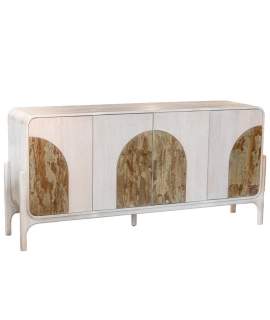 Aparador Blanco Actual 4 Puertas Madera Piedra - Serie Alterici