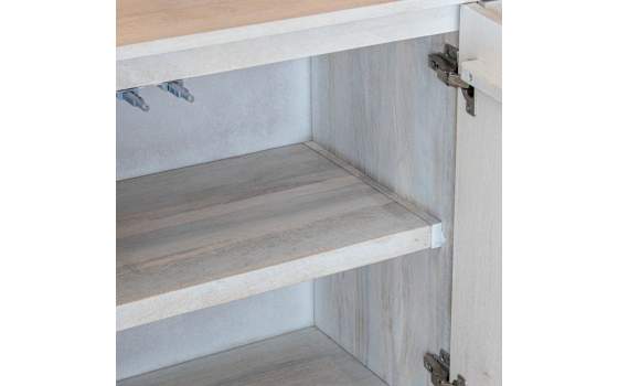 Aparador Blanco Actual 4 Puertas Madera Piedra - Serie Alterici