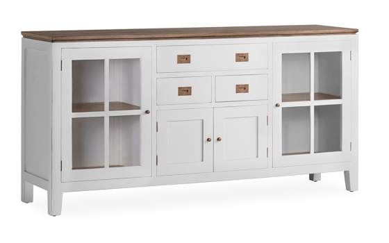 Aparador Blanco Colonial 3 Cajones 4 Puertas Serie Everest