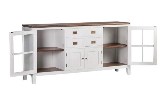 Aparador Blanco Colonial 3 Cajones 4 Puertas Serie Everest