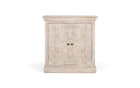 Aparador Blanco Decapado 2 Puertas Talladas Serie Ateneas