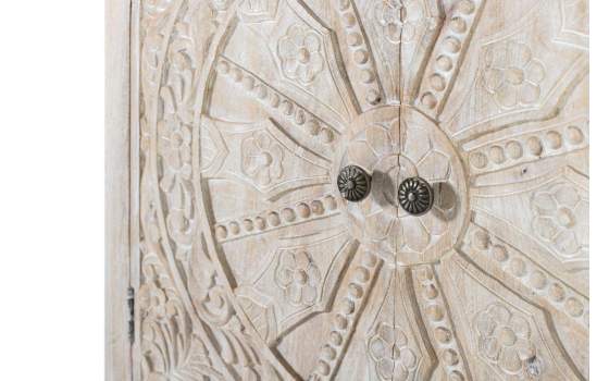 Aparador Blanco Decapado 2 Puertas Talladas Serie Ateneas