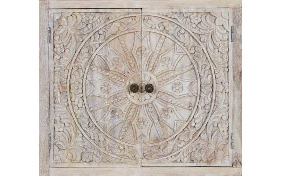 Aparador Blanco Decapado 4 Puertas Talladas Serie Ateneas