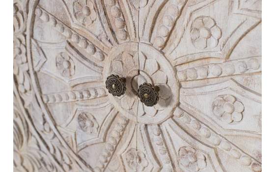 Aparador Blanco Decapado 4 Puertas Talladas Serie Ateneas