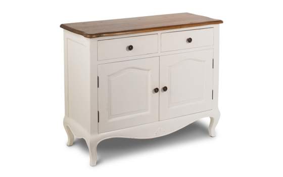 Aparador Blanco y Bicolor 2 Puertas Cajones Estilo Vintage Paris