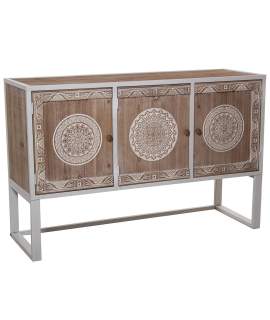 Aparador Buffet 3 Puertas Decoradas Estilo Oriental Serie Akain