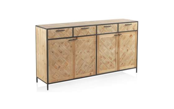 Aparador Buffet 4 Puertas 4 Cajones Estilo Industrial Adisf