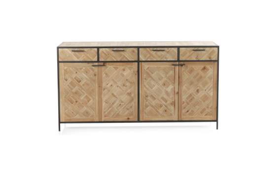 Aparador Buffet 4 Puertas 4 Cajones Estilo Industrial Adisf