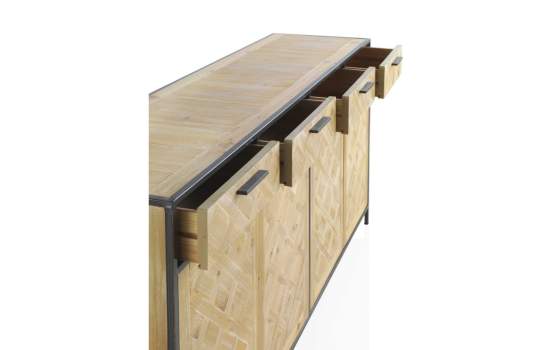 Aparador Buffet 4 Puertas 4 Cajones Estilo Industrial Adisf