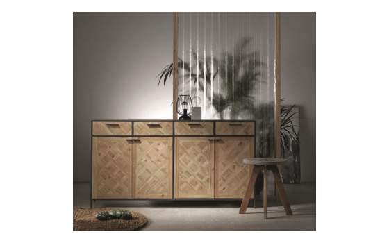 Aparador Buffet 4 Puertas 4 Cajones Estilo Industrial Adisf