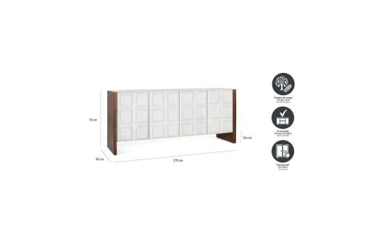 Aparador Buffet 4 Puertas Bicolor Blanco Madera Viren