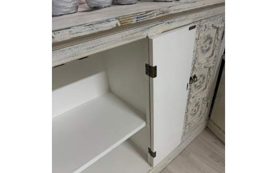 Aparador Buffet 4 Puertas Blanco Roto Serie Aizarte