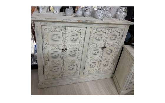 Aparador Buffet 4 Puertas Blanco Roto Serie Aizarte