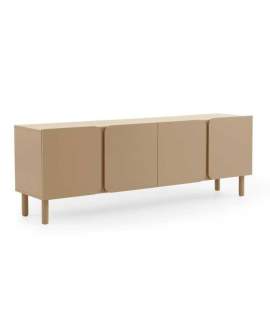 Aparador Buffet 4 Puertas Redondeadas beige Serie Athin