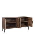Aparador Buffet Actual 4 Puertas Madera Metal Serie Arions