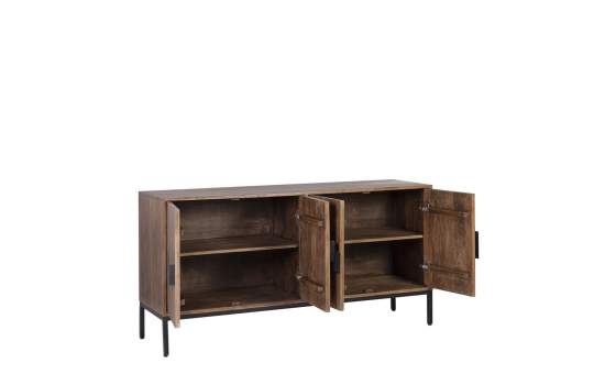 Aparador Buffet Actual 4 Puertas Madera Metal Serie Arions