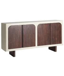 Aparador Buffet Bicolor Moderno 4 Puertas Serie Glaris