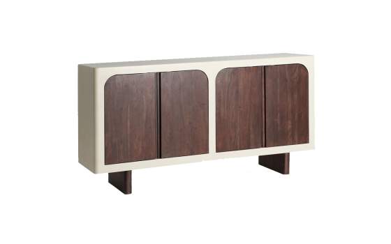 Aparador Buffet Bicolor Moderno 4 Puertas Serie Glaris