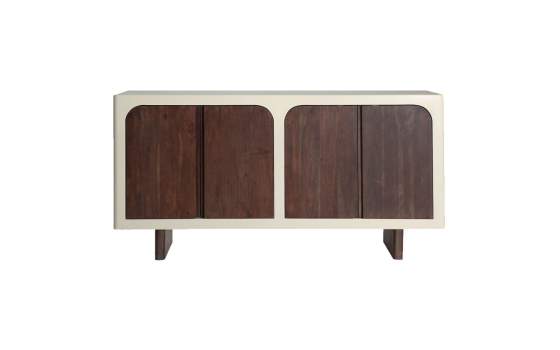 Aparador Buffet Bicolor Moderno 4 Puertas Serie Glaris