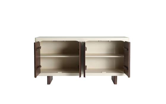 Aparador Buffet Bicolor Moderno 4 Puertas Serie Glaris