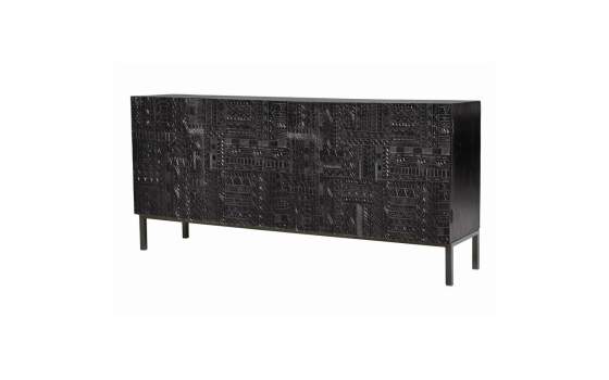 Aparador Buffet Diseño Etnico 4 Puertas Serie Jeroglifico