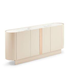 Aparador Buffet Moderno 4 Puertas Beige Serie Aisain