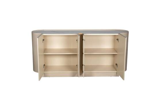 Aparador Buffet Moderno 4 Puertas Beige Serie Aisain