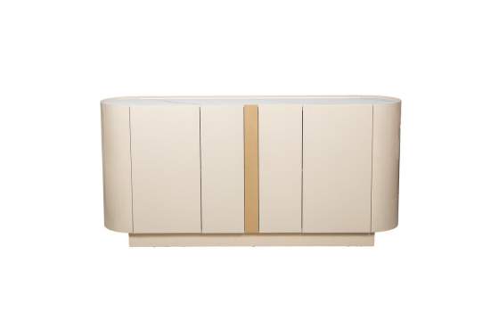 Aparador Buffet Moderno 4 Puertas Beige Serie Aisain