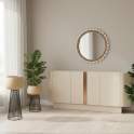 Aparador Buffet Moderno 4 Puertas Beige Serie Aisain