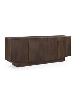 Aparador Buffet Moderno 4 Puertas Color Nogal Serie Alcandro