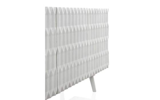 Aparador Buffet Moderno Blanco 4 Puertas Talladas Serie Atiund